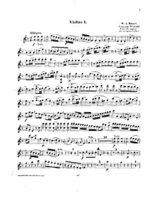 Концерт для фортепиано с оркестром No.11 фа мажор, K.413: Аранжировка для струнного квинтета – партия I скрипки by Вольфганг Амадей Моцарт