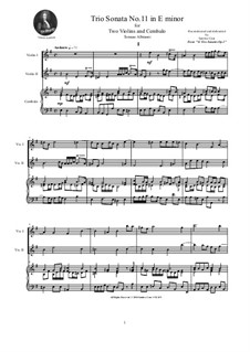 Двенадцать трио-сонат для двух скрипок и бассо континуо, Op.1: Trio Sonata No.11 in E minor by Томазо Альбинони