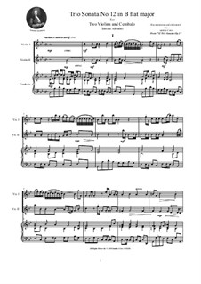 Двенадцать трио-сонат для двух скрипок и бассо континуо, Op.1: Trio Sonata No.12 in B flat major by Томазо Альбинони