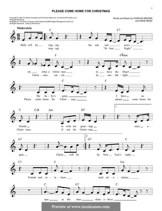 Please Come Home for Christmas (The Eagles): Мелодия by Charles Brown, Gene Redd