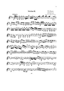 Концерт для фортепиано с оркестром No.5 ре мажор, K.175: Переложение для струнного квинтета – Партия второй скрипки by Вольфганг Амадей Моцарт