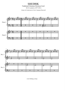 Piano version: For four hands by Mykola Leontovych