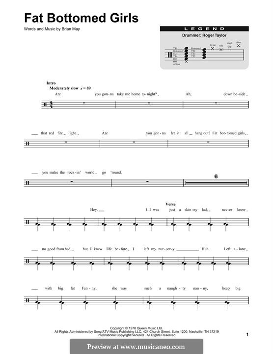 Fat Bottomed Girls: Drum set by Brian May