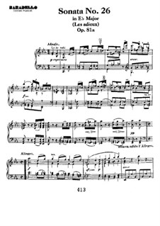 Соната для фортепиано No.26 'Прощальная', Op.81: Для одного исполнителя by Людвиг ван Бетховен