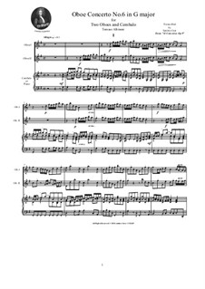 Concerto No.6 in G Major: For two oboes and cembalo (or piano) by Томазо Альбинони