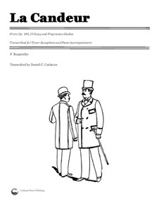 No.1 La Candeur: Для тенорового саксофона и фортепиано by Иоганн Фридрих Бургмюллер