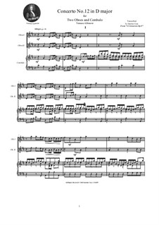 Concerto No.12 in D Major: For two oboes and cembalo (or piano) by Томазо Альбинони