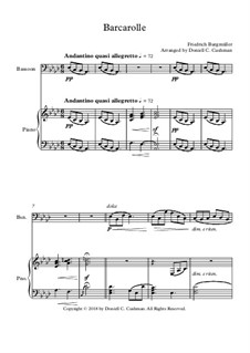 No.22 Barcarolle: Для фагота и фортепиано by Иоганн Фридрих Бургмюллер