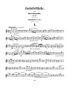 Фантастические пьесы для кларнета (или скрипки) и фортепиано, Op.22: Партия кларнета by Карл Райнеке