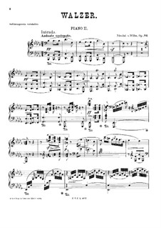 Вальс для фортепиано в четыре руки, Op.72: Вторая партия by Николай фон Вильм