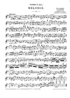Две мелодии, Op.3: Мелодия no.1, для струнного квинтета – Партия первой скрипки by Антон Рубинштейн
