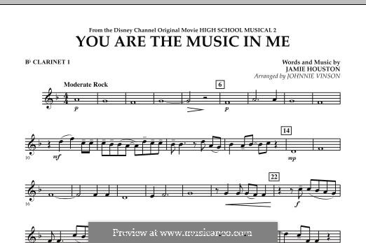 You are the Music in Me (High School Musical 2): Bb Clarinet 1 part by Jamie Houston