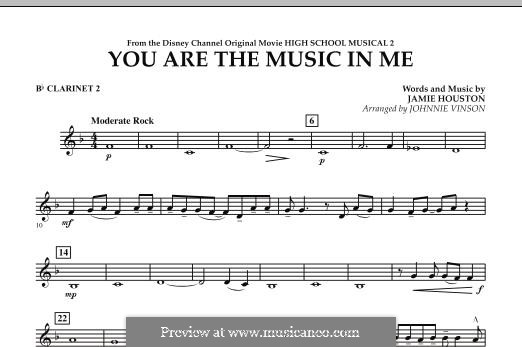 You are the Music in Me (High School Musical 2): Bb Clarinet 2 part by Jamie Houston