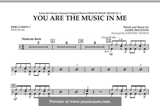 You are the Music in Me (High School Musical 2): Percussion 1 part by Jamie Houston
