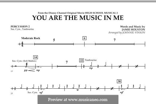 You are the Music in Me (High School Musical 2): Percussion 2 part by Jamie Houston