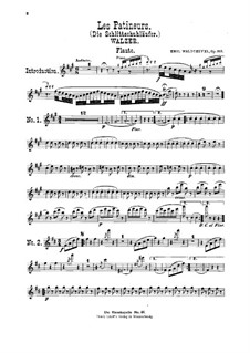 Конькобежцы, Op.183: Для скрипки, виолончели, флейты, корнета и фортепиано – Партия флейты by Эмиль Вальдтойфель