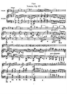 Соната для скрипки и фортепиано, Op.82: Партитура by Эдуард Элгар
