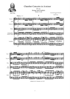 Concerto for Strings in A Minor, RV 161: Score and parts by Антонио Вивальди