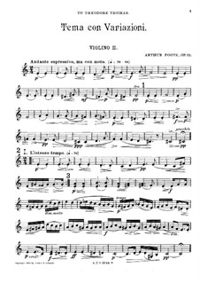 Тема с вариациями для струнного квартета, Op.32: Скрипка II by Артур Фут