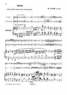 Новелетта для фортепианного трио, Op.29: Партитура by Нильс Вильгельм Гаде