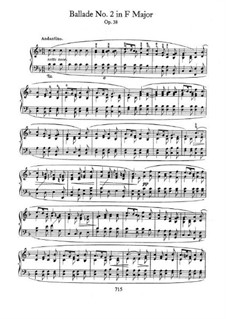 Баллада No.2 фа мажор, Op.38: Для фортепиано by Фредерик Шопен