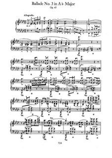 Баллада No.3 ля-бемоль мажор, Op.47: Для фортепиано by Фредерик Шопен