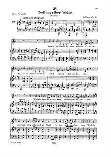 Todtengräberweise (Gravedigger's Song), D.869: Low voice by Франц Шуберт