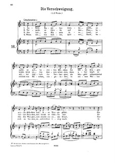 Die Verschweigung, K.518: For high or medium voice and piano by Вольфганг Амадей Моцарт