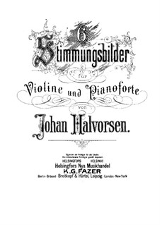 Sechs Stimmungsbilder für Violine und Klavier: Violinstimme by Юхан Хальворсен