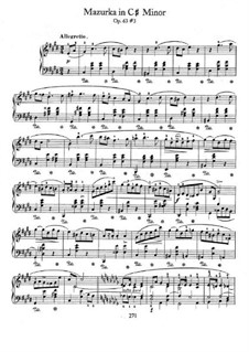 Мазурки, Op.63: No.3 in C Sharp Minor by Фредерик Шопен