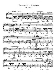 Ноктюрны, Op.27: No.1 in C Sharp Minor by Фредерик Шопен