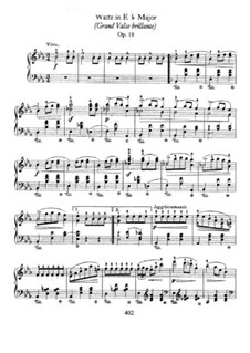 Большой блестящий вальс ми-бемоль мажор, Op.18: Для фортепиано by Фредерик Шопен