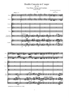 Concerto for Two Oboes and String Orchestra in A Major, RV 534: Score and parts by Антонио Вивальди