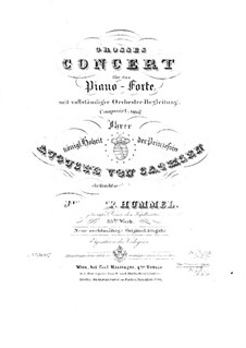 Большой концерт для фортепиано с оркестром No.2 ля минор: Большой концерт для фортепиано с оркестром No.2 ля минор by Иоганн Непомук Гуммель