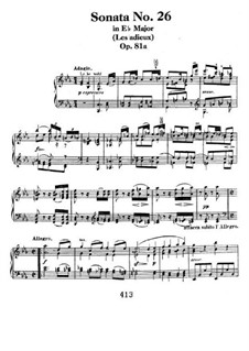 Соната для фортепиано No.26 'Прощальная', Op.81: Для одного исполнителя by Людвиг ван Бетховен
