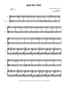 Just as I am: Duet for flute and Bb-clarinet by William Batchelder Bradbury