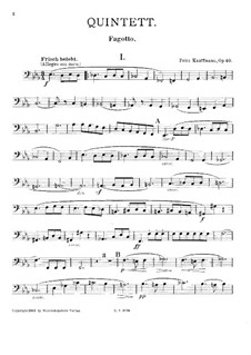 Квинтет для духовых ми-бемоль мажор, Op.40: Партия фагота by Фриц Кауфман