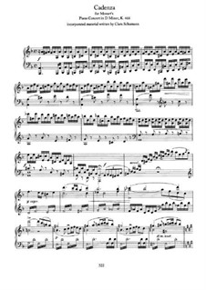 Каденция к Концерту для фортепиано с оркестром No.20 ре минор Моцарта: Для одного исполнителя by Иоганнес Брамс