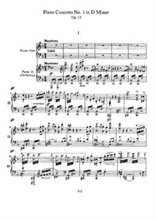 Концерт для фортепиано с оркестром No.1 ре минор, Op.15: Версия для двух фортепиано в 4 руки by Иоганнес Брамс