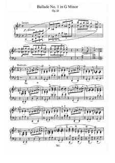 Баллада No.1 соль минор, Op.23: Для фортепиано by Фредерик Шопен