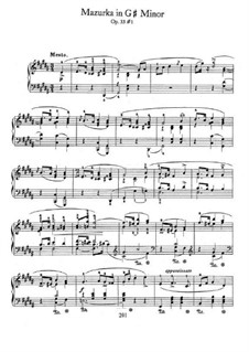 Мазурки, Op.33: No.1 in G Sharp Minor by Фредерик Шопен