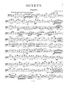 Октет для духовых и струнных инструментов, Op.47: Партия фагота by Генрих Мольбе