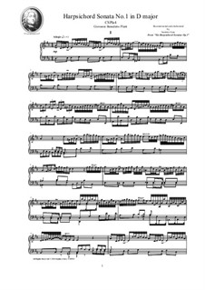 Harpsichord (or Piano) Sonatas, Op.1: Sonata No.1 in D major, CSPla4 by Джованни Бенедетто Платти