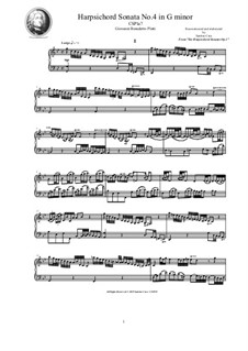 Harpsichord (or Piano) Sonatas, Op.1: Sonata No.4 in G minor, CSPla7 by Джованни Бенедетто Платти