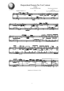Harpsichord (or Piano) Sonatas, Op.1: Sonata No.5 in C minor, CSPla8 by Джованни Бенедетто Платти