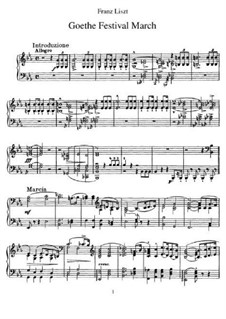 Goethe Festival March, S.227: Для фортепиано by Франц Лист