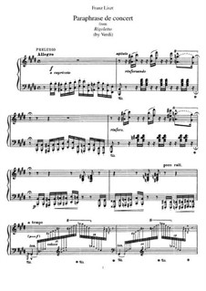 Концертный парафраз на темы из оперы 'Риголетто' Верди, S.434: Для фортепиано by Франц Лист