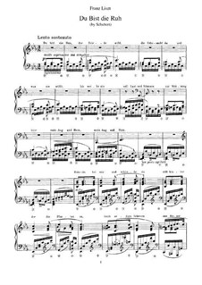 Du bist die Ruh (You are Repose), D.776 Op.59 No.3: Для фортепиано, S.558 No.3 by Франц Шуберт