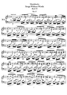 Песни без слов, Op.67: Сборник by Феликс Мендельсон-Бартольди