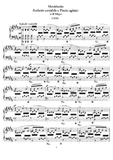 Andante Cantabile and Presto Agitato, WoO 19: Для фортепиано by Феликс Мендельсон-Бартольди